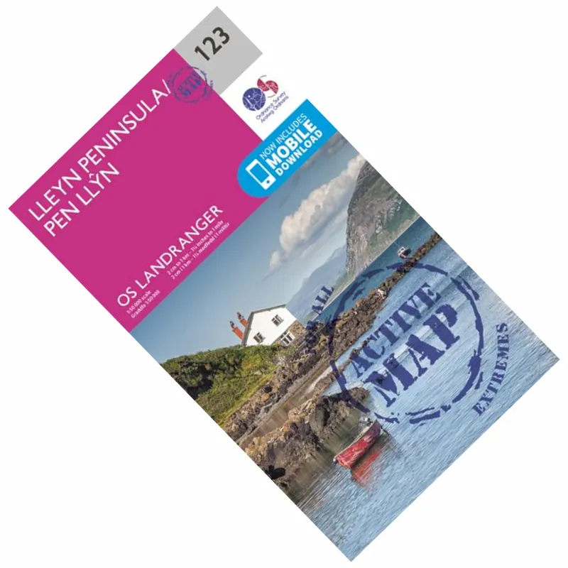 OS Landranger Active 123 Lleyn Peninsula 1:50000 Map - Laminated